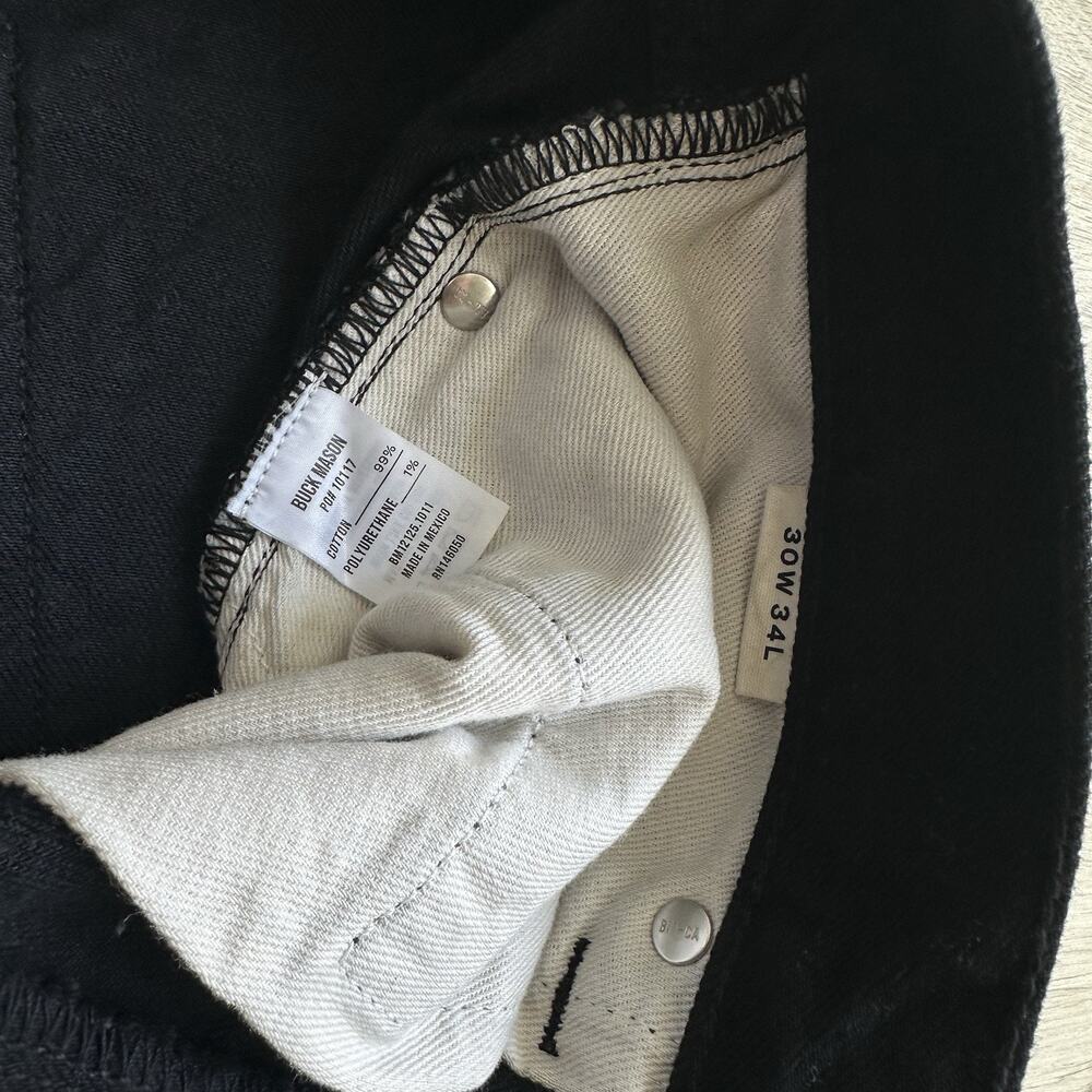 Buck Mason ford standard 12.75 oz Japanese black denim Men 30x34 $198 - Picture 2 of 8